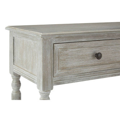 Grey Wash Pine Wood Console Table with 2 Drawers