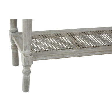 Grey Wash Pine Wood Console Table with 2 Drawers