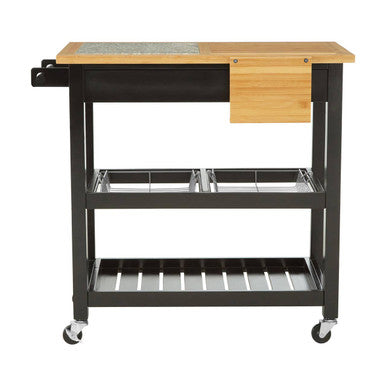 Wide Kitchen Trolley with Granite Top