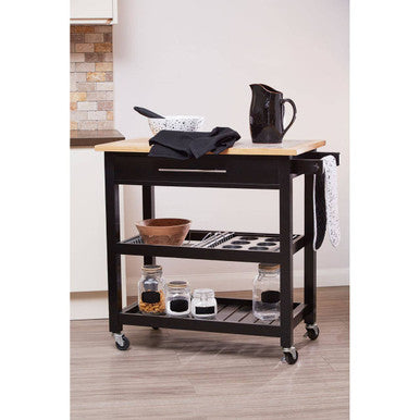 Wide Kitchen Trolley with Granite Top