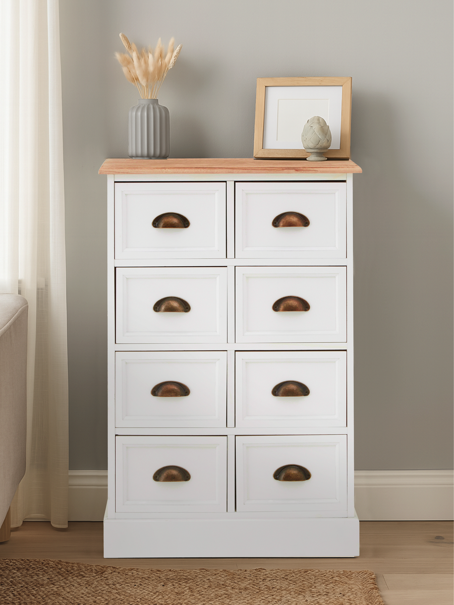 White 8 Drawer Chest