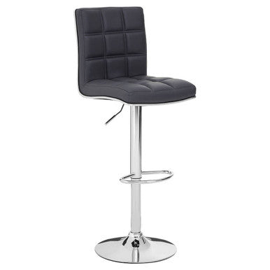 Grey Faux Leather Bar Chair