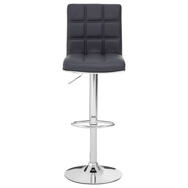 Grey Faux Leather Bar Chair