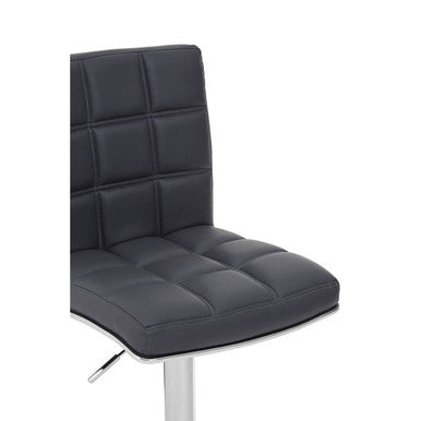 Grey Faux Leather Bar Chair
