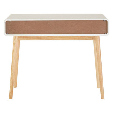 White and Grey Console Table with Natural Pine Legs