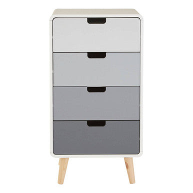 Milo 4 Drawer Cabinet in Grey and Natural Wood