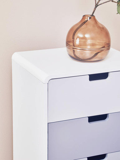Milo 4 Drawer Cabinet in Grey and Natural Wood