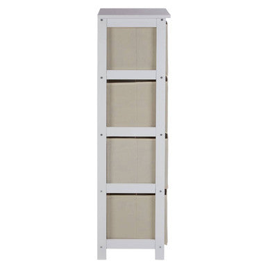 Natural Fabric 4 Drawer Storage Cabinet