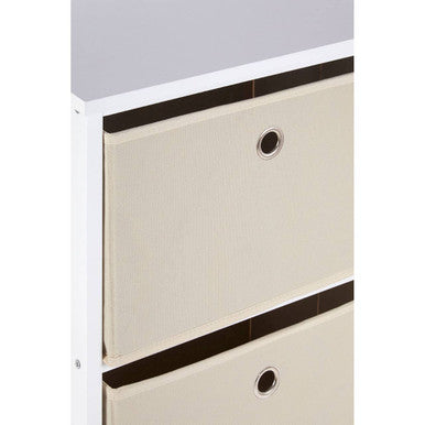 Natural Fabric 4 Drawer Storage Cabinet