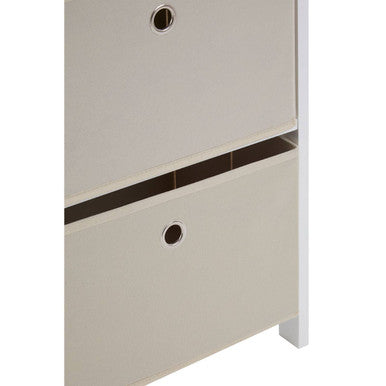 Natural Fabric 4 Drawer Storage Cabinet
