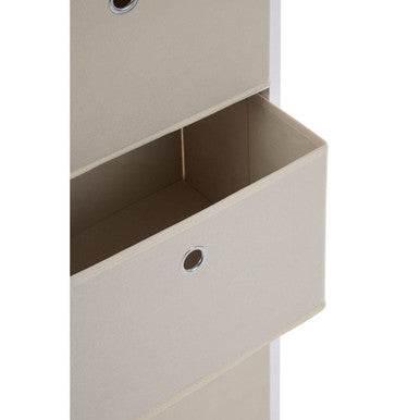 Natural Fabric 4 Drawer Storage Cabinet