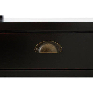 Black Colonial Coffee Table with Storage Drawers and Fir Wood Top