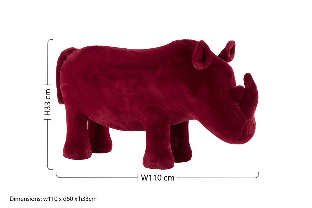 Jungle Safari Kids Maroon Rhino Animal Stool