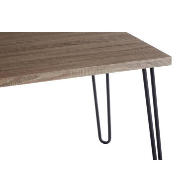 Natural Wood Effect Dining Table with Black Hairpin Legs