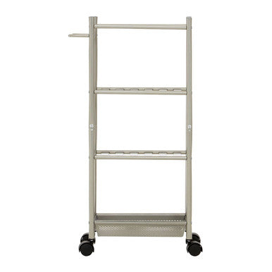 4 Tier Silver Metal Trolley with Basket