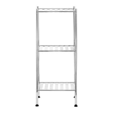 3 Tier Chrome Shelf Unit with Rubber Feet