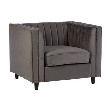 Grey Velvet Armchair