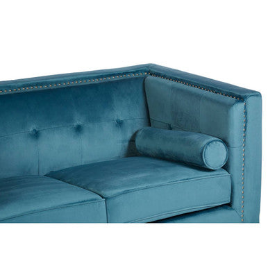 2 Seater Teal Blue Velvet Sofa Felisa