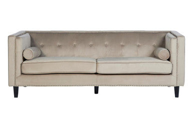 3 Seater Mink Velvet Sofa Felisa