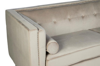 3 Seater Mink Velvet Sofa Felisa