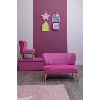 Mia 2 Seat Pink Velvet Kids Sofa