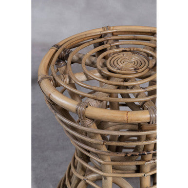 Grey Natural Rattan Stool