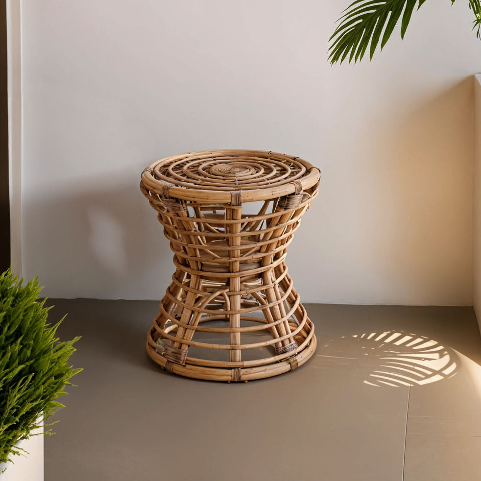 Natural Rattan Woven Stool