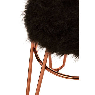 Faux Fur Rose Gold Stool