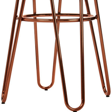 Faux Fur Rose Gold Stool