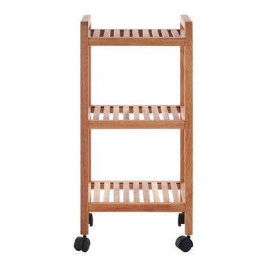 3 Tier Walnut Wood Bathroom Trolley