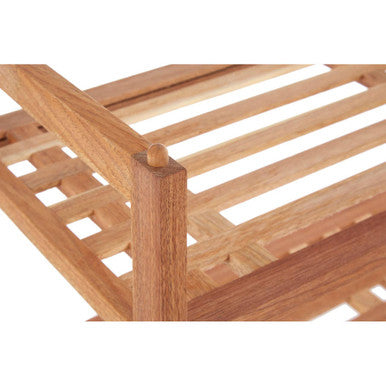 2 Tier Stackable Walnut Wood Shoe Rack