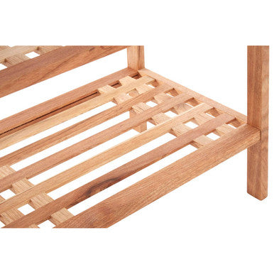 2 Tier Stackable Walnut Wood Shoe Rack
