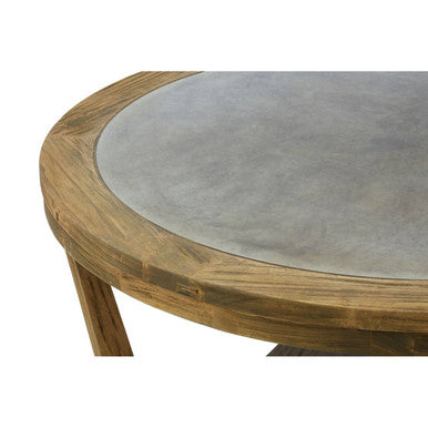 Natural Alder Wood Coffee Table with Zinc Plate Inset