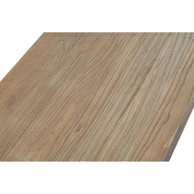 Natural Textured Recycled Elm Wood Console Table with Stainless Steel Legs