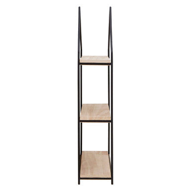Three Tier Wooden Wall Shelf with Black Frame