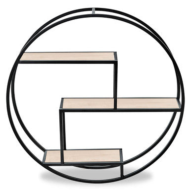 3 Tier Round Metal Wall Shelf