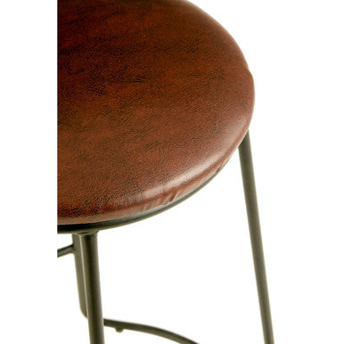 Faux Leather Bar Stool with Metal Legs