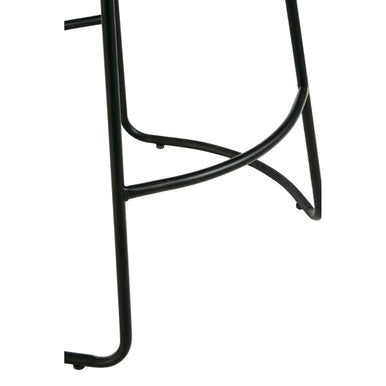 Faux Leather Bar Stool with Metal Legs