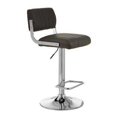 Grey Channel Design Bar Stool with Height Adjustment