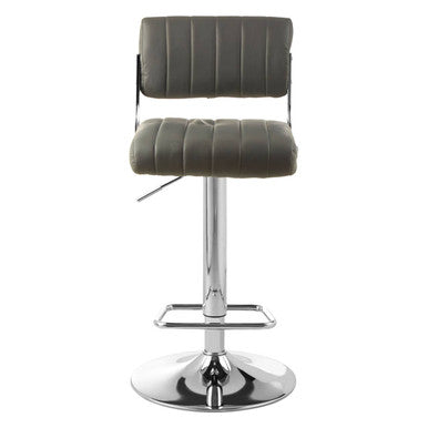 Grey Channel Design Bar Stool with Height Adjustment