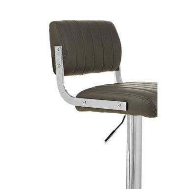 Grey Channel Design Bar Stool with Height Adjustment