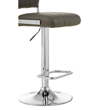 Grey Channel Design Bar Stool with Height Adjustment