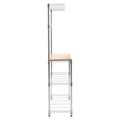 Four Tier Open Shelf Unit in Natural Wood