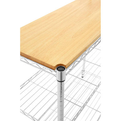 Four Tier Open Shelf Unit in Natural Wood