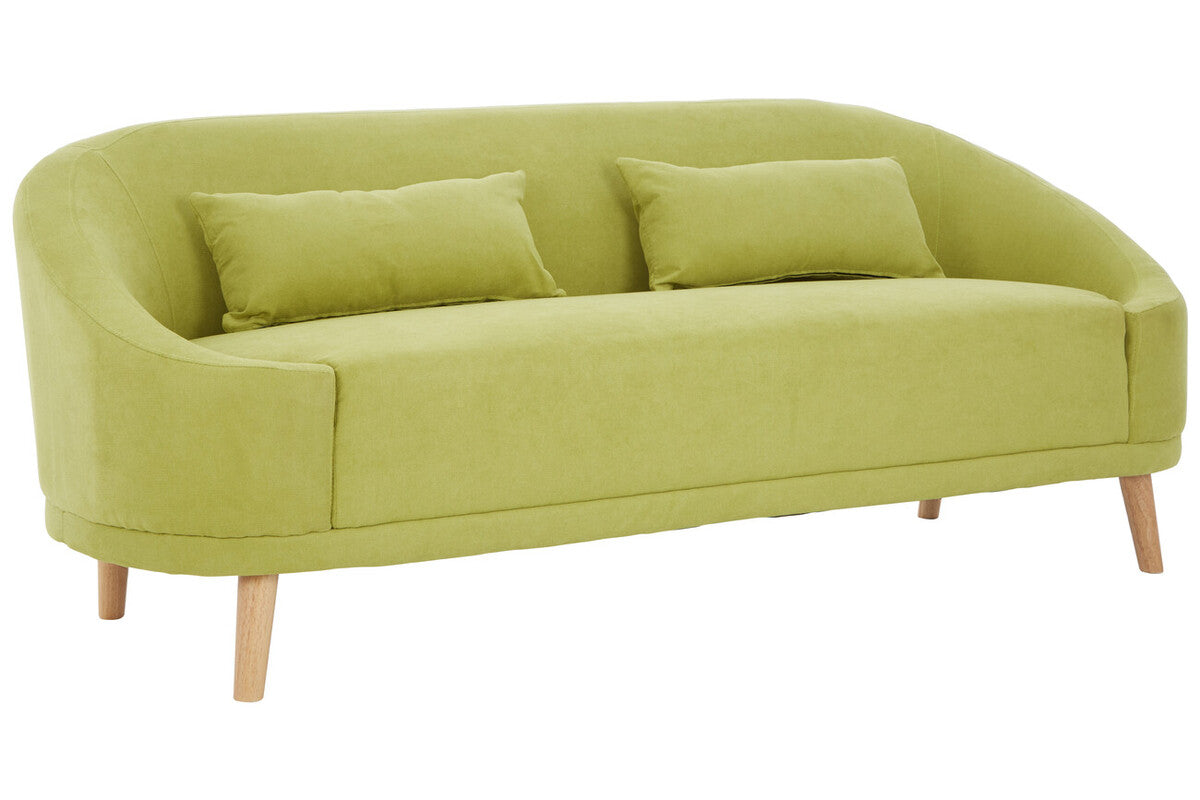 Green Linen Two Seater Sofa