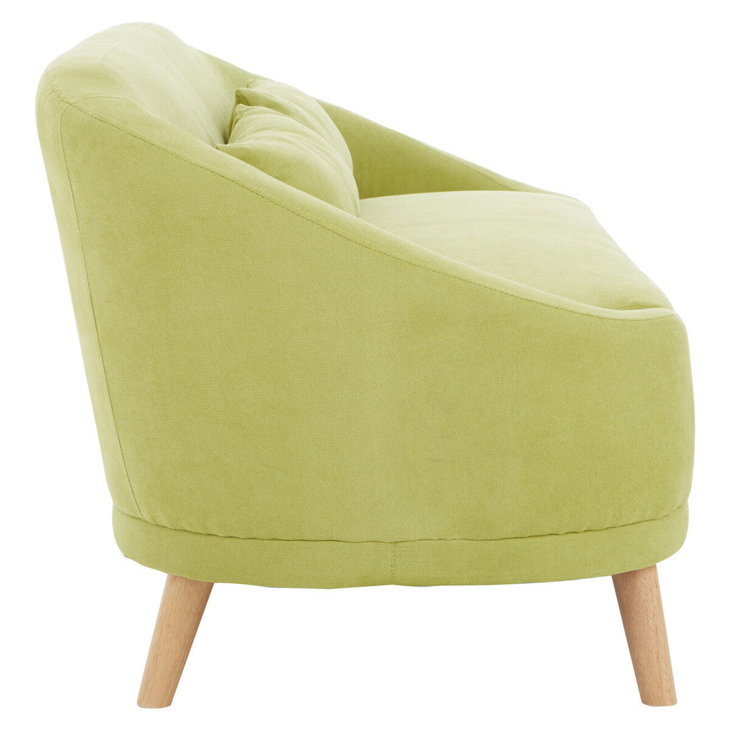 Green Linen Two Seater Sofa
