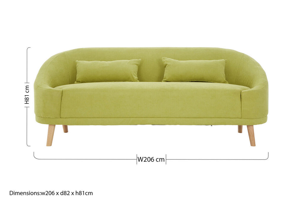 Green Linen Two Seater Sofa