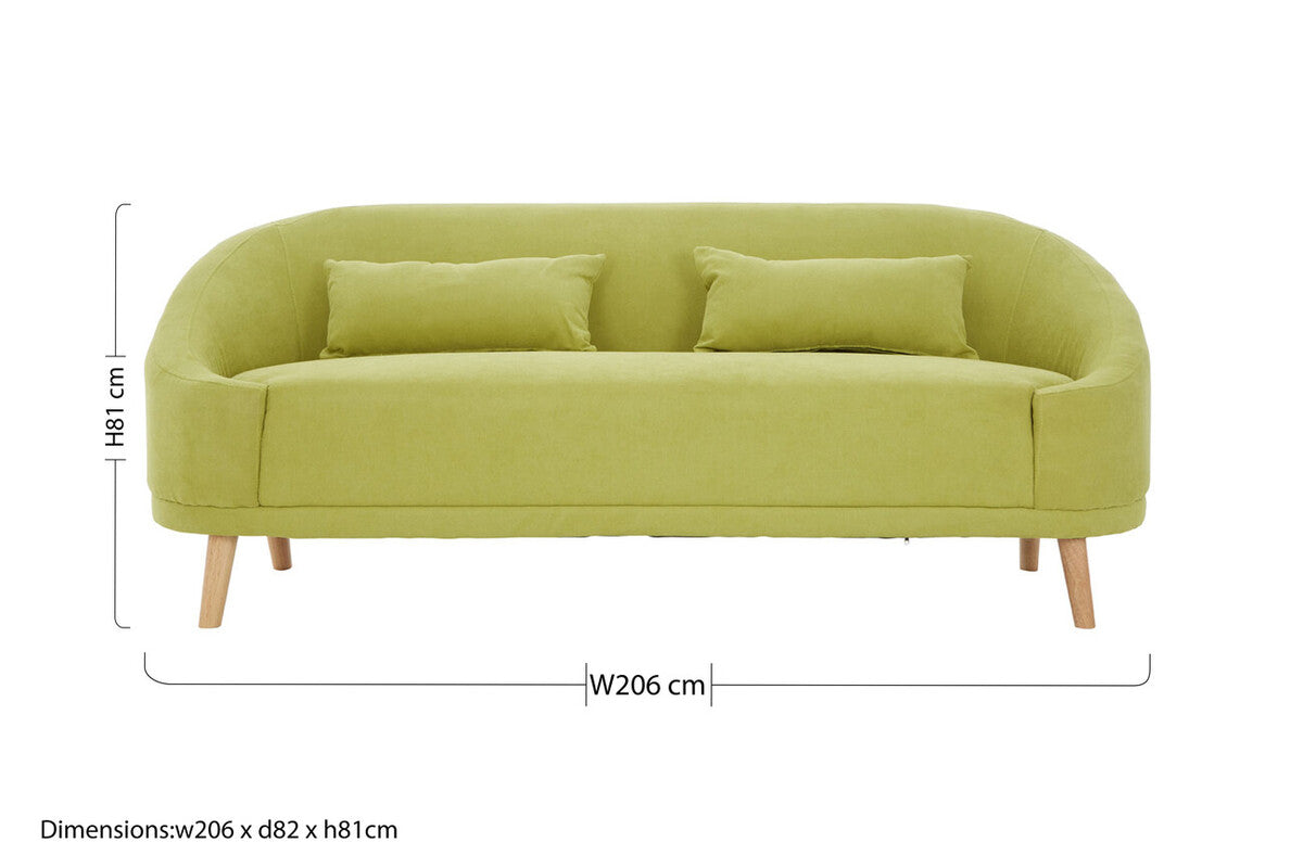Green Linen Two Seater Sofa