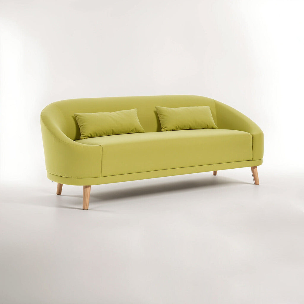 Green Linen Two Seater Sofa