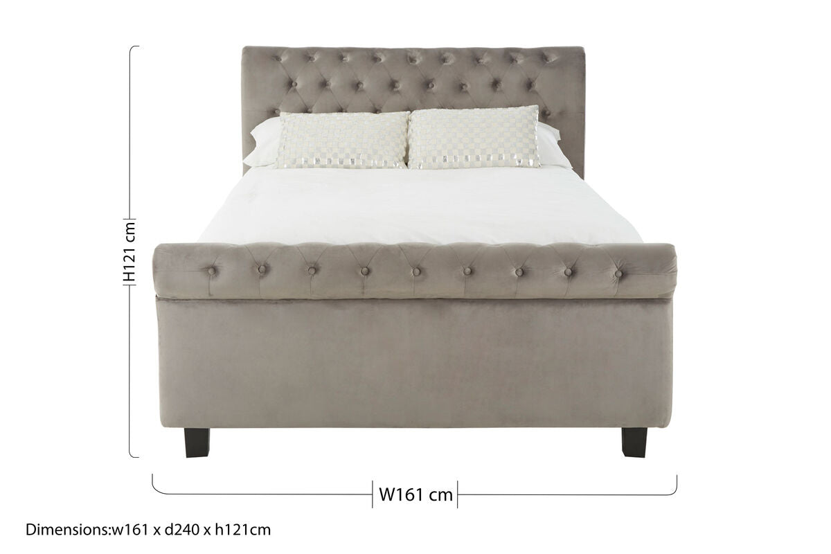 Grey Ottoman King Bed with Storage